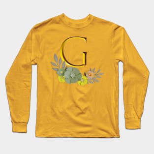 Monogram Alphabet Flower G Long Sleeve T-Shirt